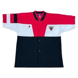 Pro Player Vintage 90s Chicago Bulls NBA Warm Up Snap Shirt‎ Adult XL